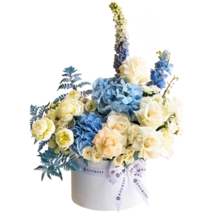 باکس گل آبی رز و هورتانسیا