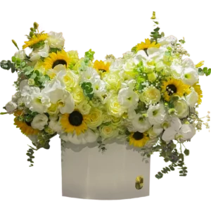 باکس گل آفتابگردان و رز