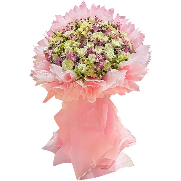 دسته گل رز و آلسترومریا