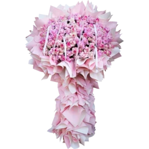 دسته گل رز صورتی حجیم